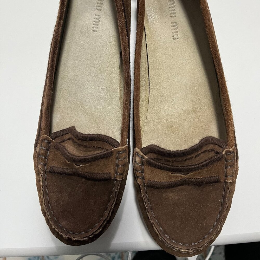 Miu Miu Brown Suede loafers